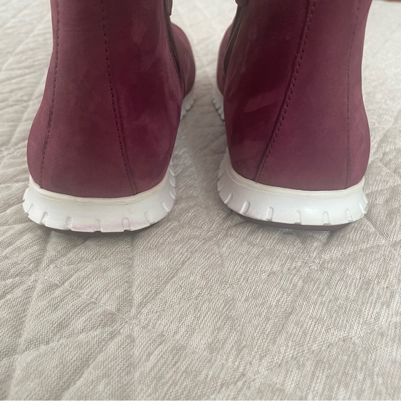 COLE HAAN ZeroGrand Burgundy Waterproof Suede Leather Zip Bootie Size 8.5 - Picture 3 of 13